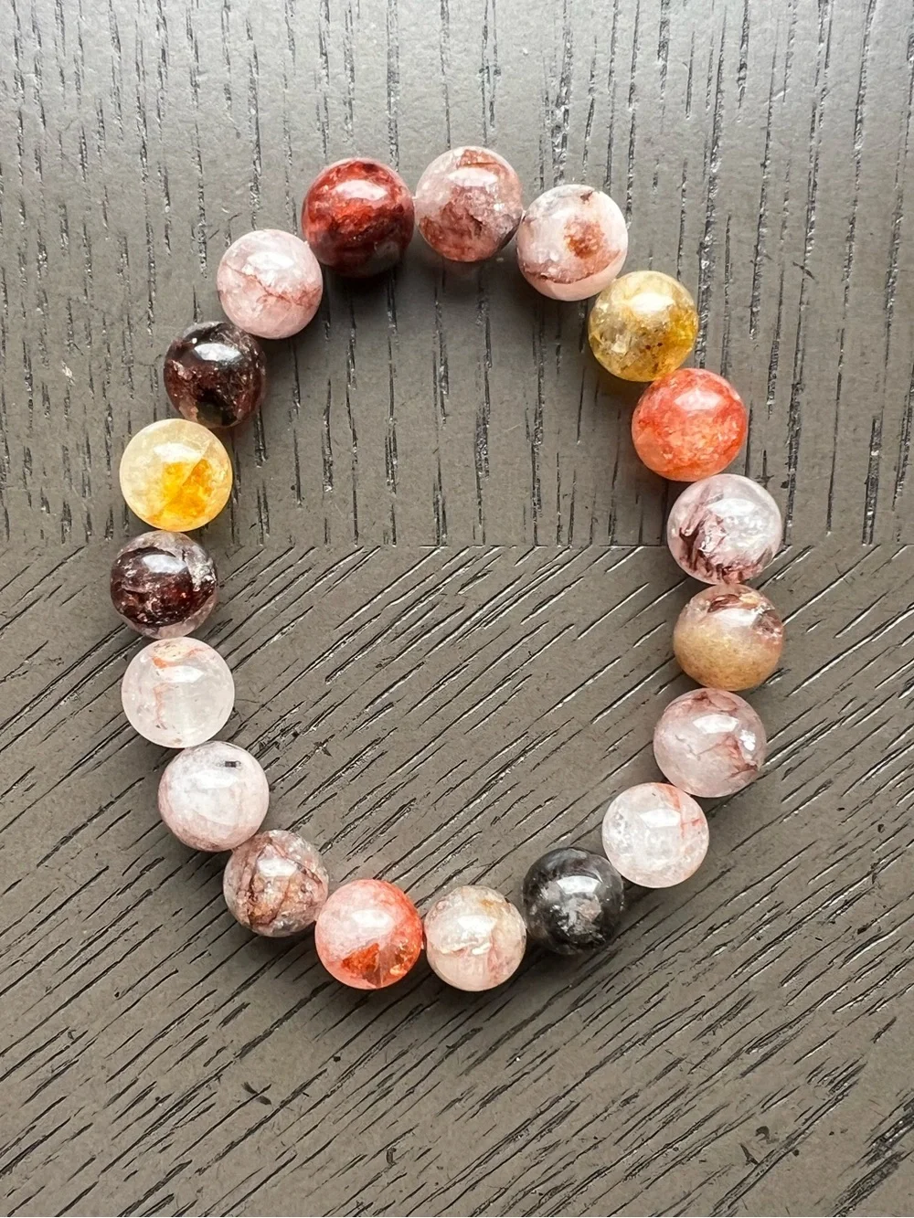 Hematoid with quartz bracelet 11mm SIZE 7.25’
